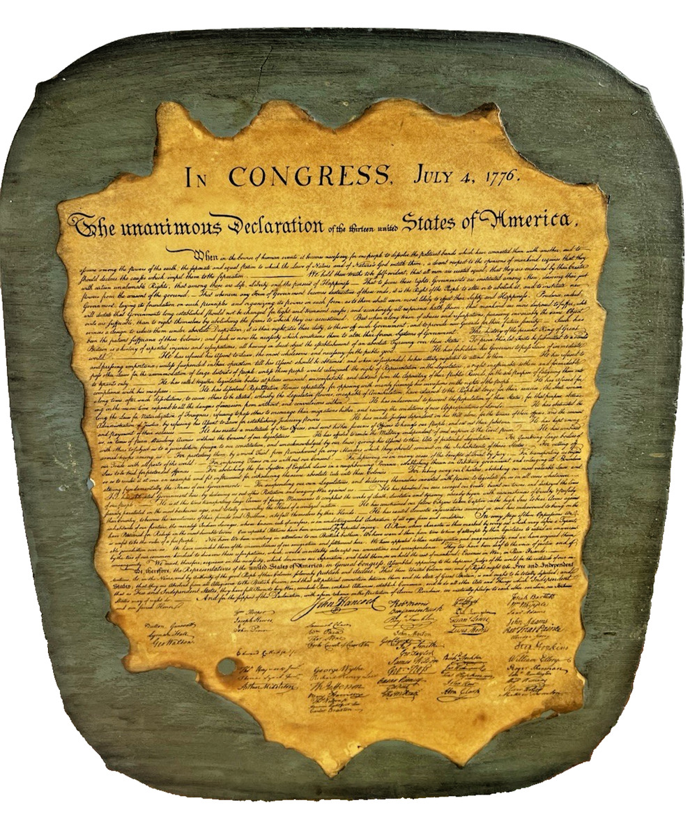 Declaration of Independence Historical Rustic Wooden Plaque 16″ x 12.5"